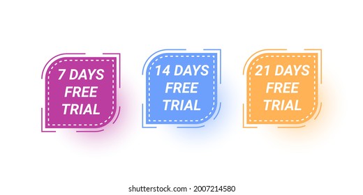 Set Number 7, 14, 21  Days Free Trial Illustration template design