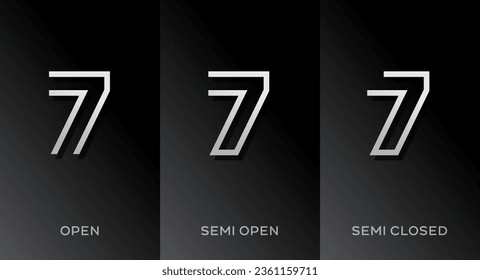 Set of number 7 logo icon design template elements