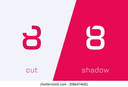 Set of number 8 minimal logo icon design template elements