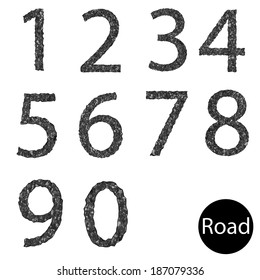 Set number asphalt texture 