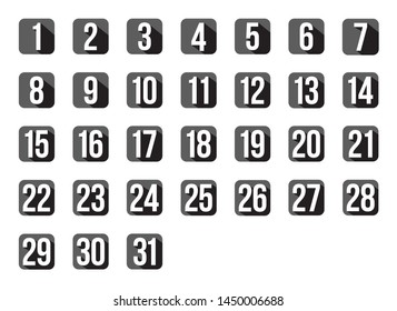 Set Number Calendar Icon Design Vector Stock Vector (Royalty Free ...