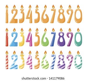 Set of number candles