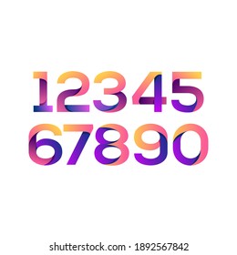 Set Number Colorful Design Vector