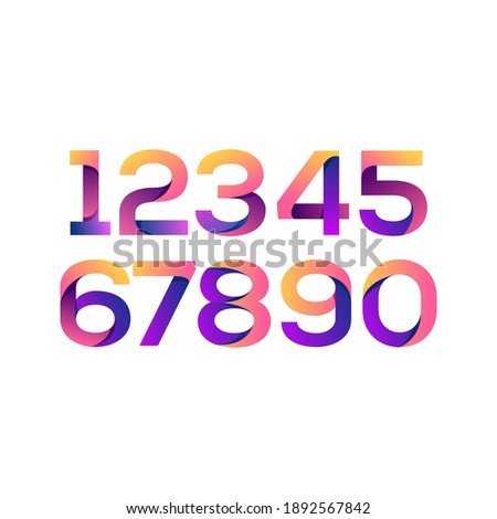 Set Number Colorful Design Vector