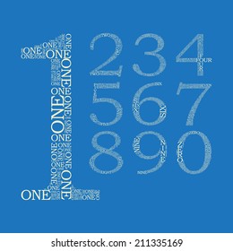 set of number created from text - illustration