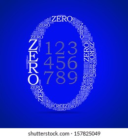 set of number created from text, inside zero symbol - illustration
