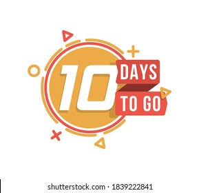 Set of number days to go countdown. Countdown 1 to 10, days left label or emblem can be used for promotion, sale, landing page, template, ui, web, mobile app, poster, banner, flyer. Vector.