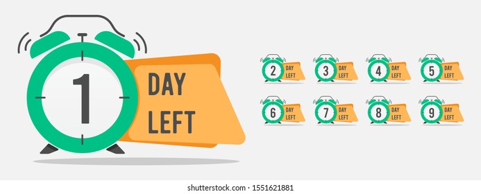 set of number days left countdown vector illustration template, can be use for promotion, sale, landing page, template, ui, web, mobile app, poster, banner, flyer