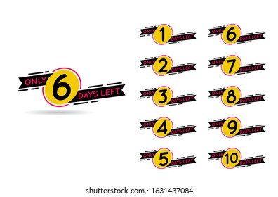 Set of number days left countdown vector illustration template, can be use for promotion, sale, landing page, template, ui, web, mobile app, poster, banner, flyer