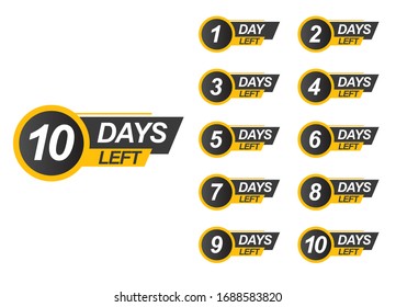 Set Number of Days Left Countdown. Use for Promotion or Sale - EPS 10 Vector