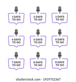 Set of number days left countdown on white background. Vector illustration template. Can be use for promotion, sale, landing page, template, poster, banner.