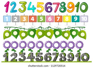 A Set of Number Font illustration