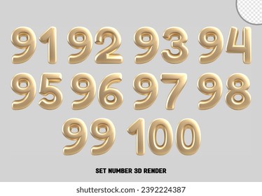 set of number gold style colection