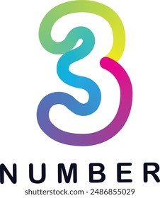 set number, gradient color 3d numbers. Symbol set. Vector illustration