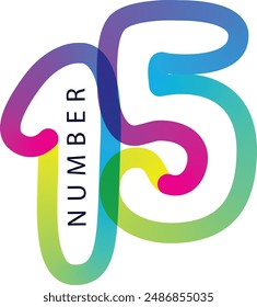set number, gradient color 3d numbers. Symbol set. Vector illustration