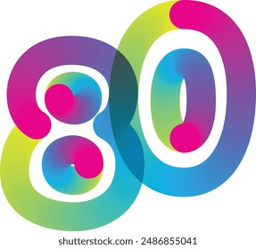 set number, gradient color 3d numbers. Symbol set. Vector illustration