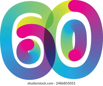 set number, gradient color 3d numbers. Symbol set. Vector illustration