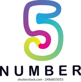 set number, gradient color 3d numbers. Symbol set. Vector illustration