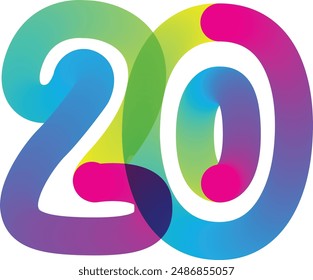 set number, gradient color 3d numbers. Symbol set. Vector illustration