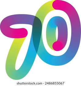 set number, gradient color 3d numbers. Symbol set. Vector illustration