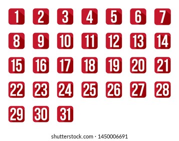 set number icon calendar design vector