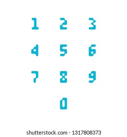 Set of number icons. 0-9 pixel numbers. Vector illustration