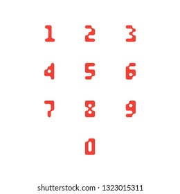 Set of number icons. 0-9 pixel numbers. Vector illustration
