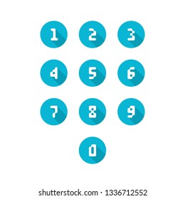 Set of number icons. 0-9 pixel numbers. Vector illustration