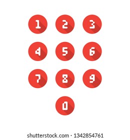 Set of number icons. 0-9 pixel numbers. Vector illustration