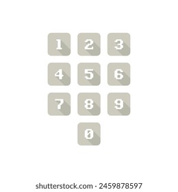 Set of number icons. 0-9 pixel numbers. Vector illustration