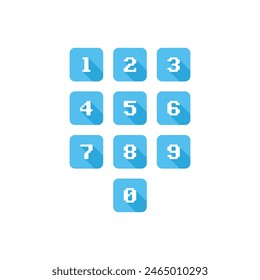 Set of number icons. 0-9 pixel numbers. Vector illustration