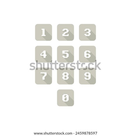 Set of number icons. 0-9 pixel numbers. Vector illustration