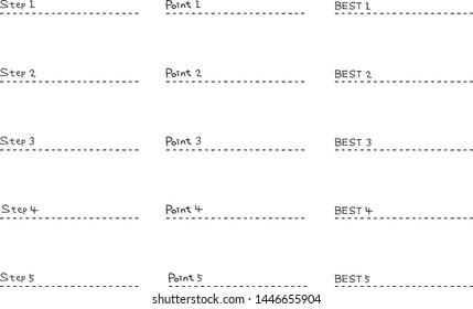 set of number memo pad step,point,best