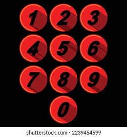 set number on circle with shadow