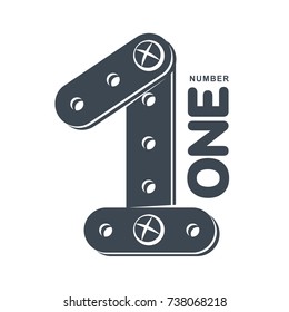 Set of number one logo templates. Two colors graphic number one logo templates, corporate identity. , vector illustrations isolated on white background.