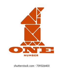 Set of number one logo templates. Two colors graphic number one logo templates, corporate identity. , vector illustrations isolated on white background.