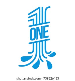 Set of number one logo templates. Two colors graphic number one logo templates, corporate identity. , vector illustrations isolated on white background.