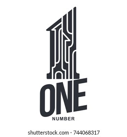 Set of number one logo templates. Two colors graphic number one logo templates, corporate identity. , vector illustrations isolated on white background.