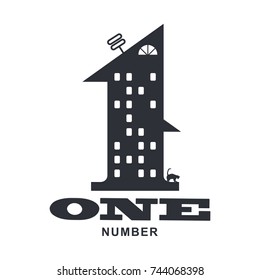 Set of number one logo templates. Two colors graphic number one logo templates, corporate identity. , vector illustrations isolated on white background.