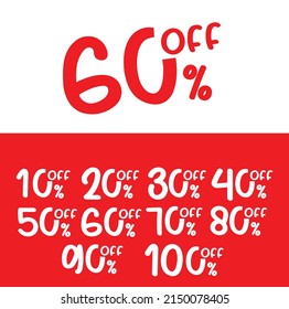 Set number special discount sign template