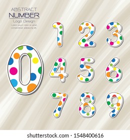 set of number template abstract design vector illustration