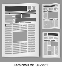 Set number two newspaper. Illustration on white background.