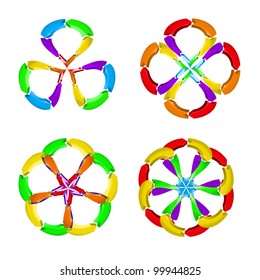 A set number two of various abstract arrows work on white.
