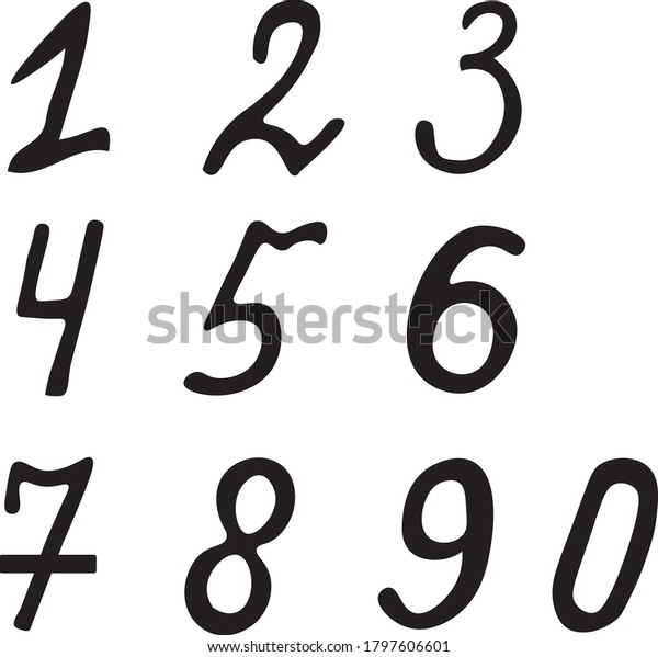 Set Number Vector Black Isolated Art Stock Vector (Royalty Free ...