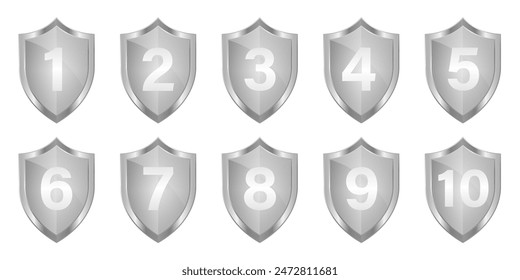 Set of Number. Vector Illustration Isolated on White Background. 