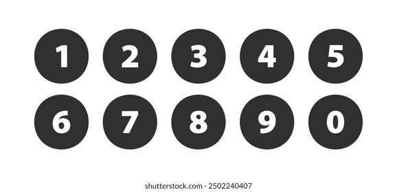 Set of number from zero to nine 0-9 
mulit color bold style trendy typography for poster, birthday, animation, t shirt, racing, game, decoration, promotion, sale banner, printing on fabric.