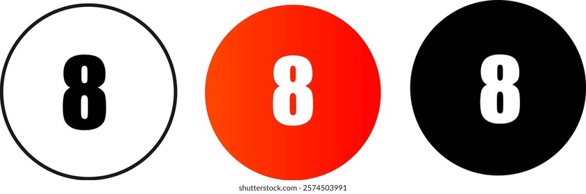 Set of number from zero to nine 0-9 multi color bold style trendy typography for poster, birthday, animation, symbol sign,
