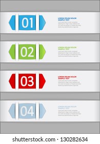 set of numbered paper banners