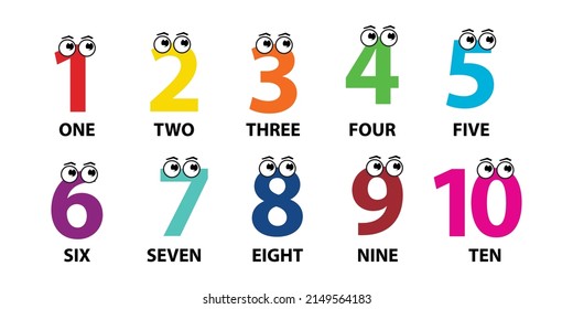 Set of numberic card templates. game education kids