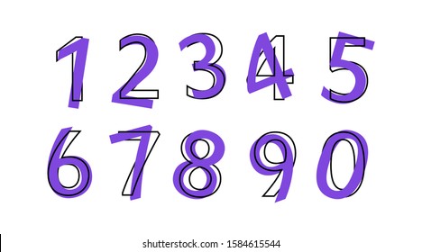 set numbers from 1 to 10 isolate on white background, vector